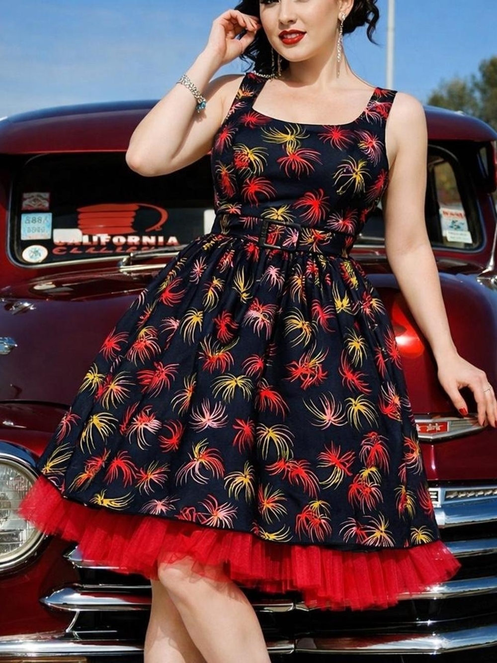 Laura Byrnes Lana Dress With Fireworks Print